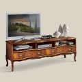 Suporte de TV de madeira clássico com compartimentos e gavetas feito na Itália - Prince