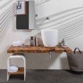 Gabinete superior suspenso de banheiro em madeira maciça de teca - floresta