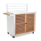 Armário de jardim em alumínio e teca brasileira - Diário Viadurini