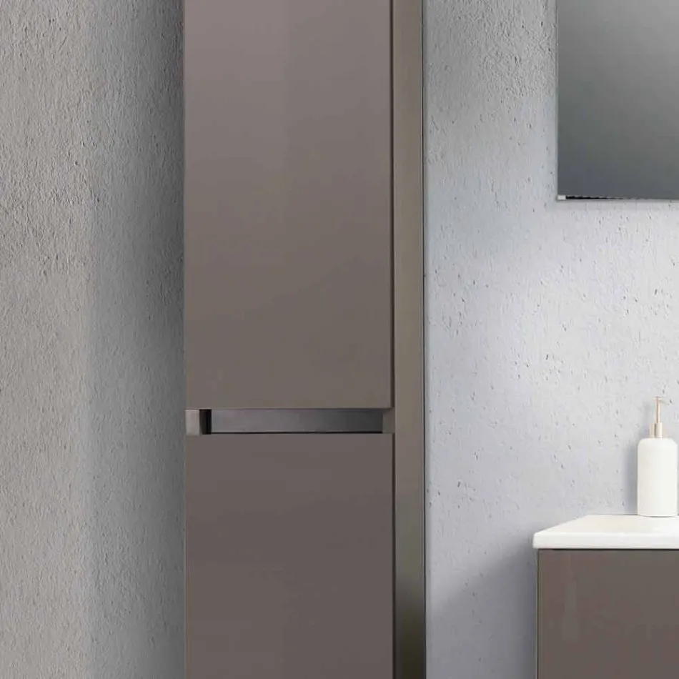 Móveis de casa de banho suspensos em Mdf lacado Made in Italy - Becky Viadurini