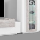Pedestal de Tv Móveis de Sala e Led em Madeira Branca Brilhante 3 Acabamentos - Therese Viadurini