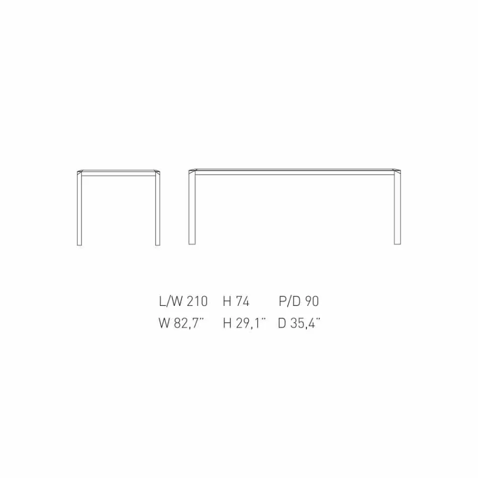 My Home Bebop mesa de design de mármore branco H74xL210cm made in Italy Viadurini