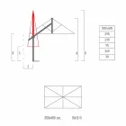Guarda-chuva para braço de jardim em alumínio branco ou antracite 300x400 cm - Lapillo Viadurini