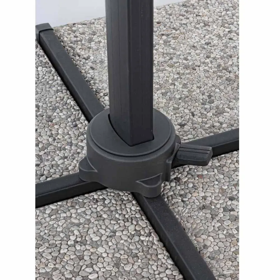 Guarda-chuva externo 3x3 com pano cinza claro e estrutura antracite - Dalton Viadurini