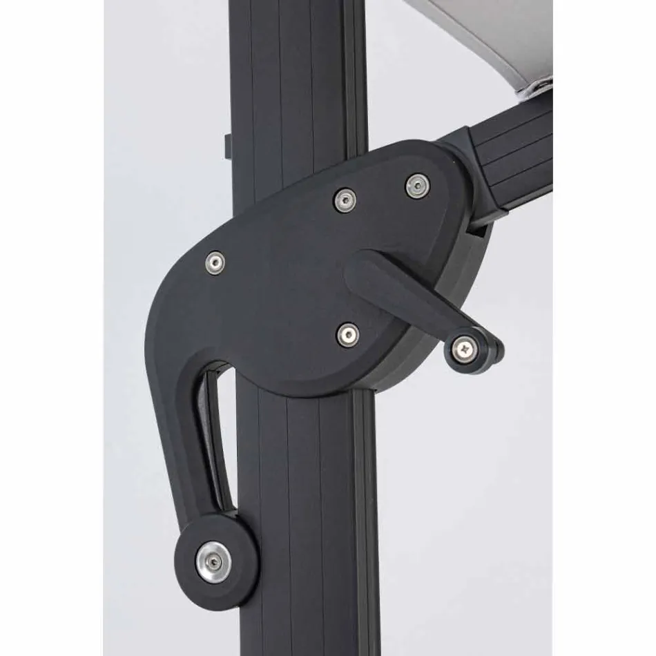 Guarda-chuva externo 3x3 com pano cinza claro e estrutura antracite - Dalton Viadurini