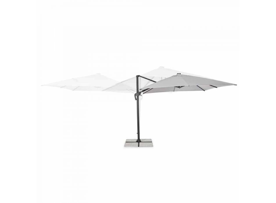 Guarda-chuva externo 3x3 em poliéster cinza e cor de alumínio antracite - Coby Viadurini