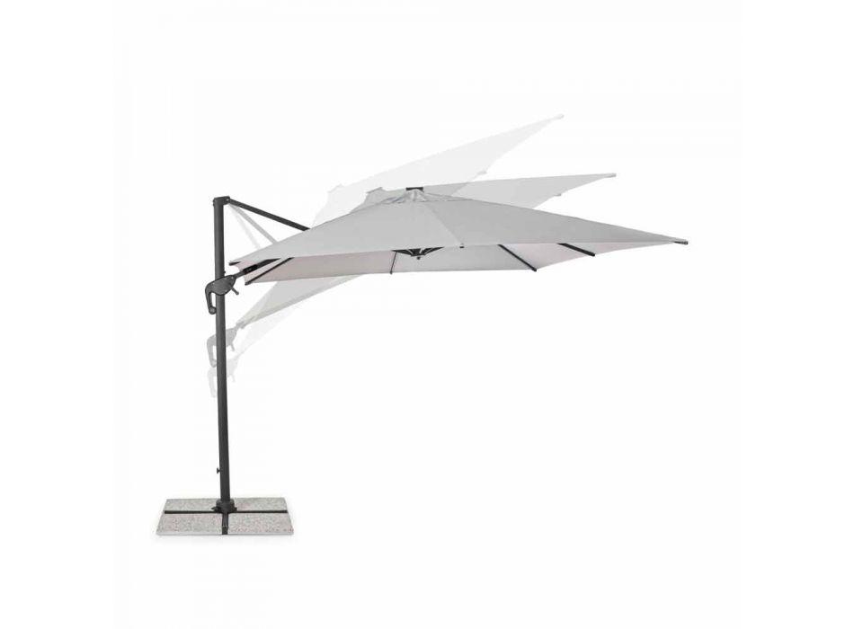 Guarda-chuva externo 3x3 em poliéster cinza e cor de alumínio antracite - Coby Viadurini