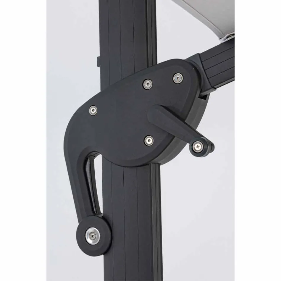 Guarda-chuva externo 4x4 em poliéster cinza claro e alumínio - Daniel Viadurini