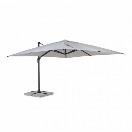 Guarda-chuva externo 4x4 em poliéster cinza claro e alumínio - Daniel Viadurini