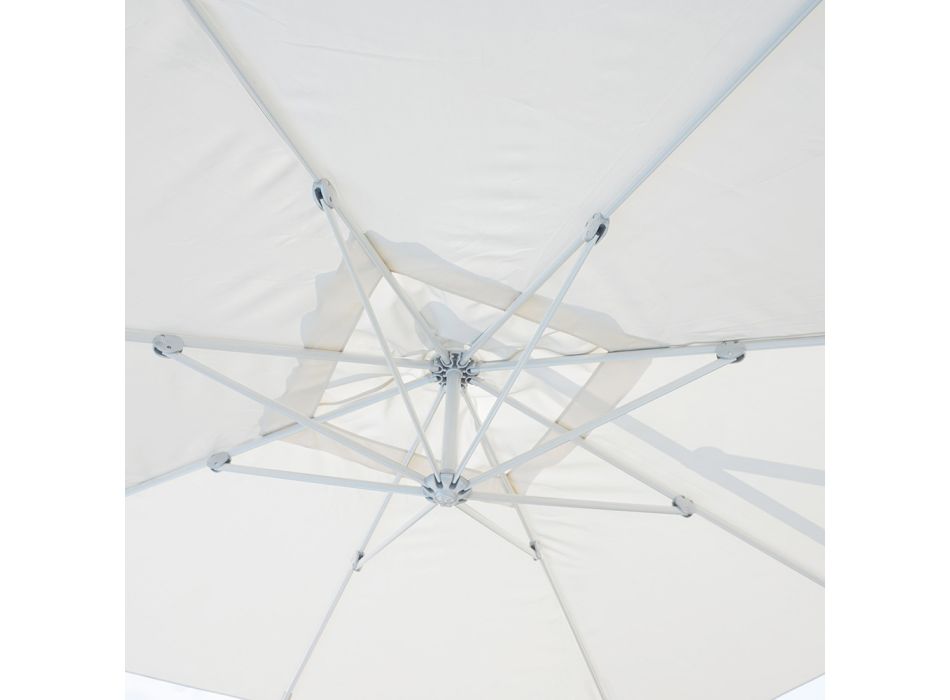 Guarda-chuva Exterior em Poliéster com Estrutura em Alumínio Branco - Zinica Viadurini