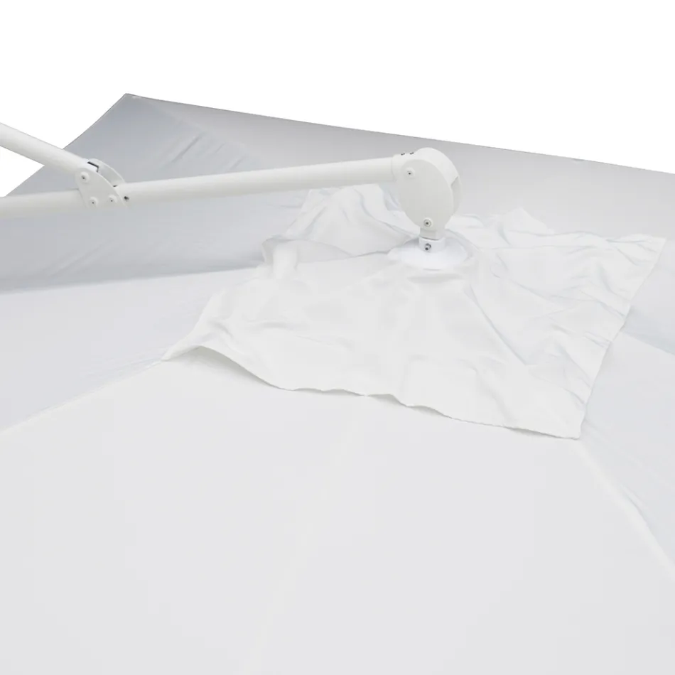 Guarda-chuva Exterior em Poliéster com Estrutura em Alumínio Branco - Zinica Viadurini