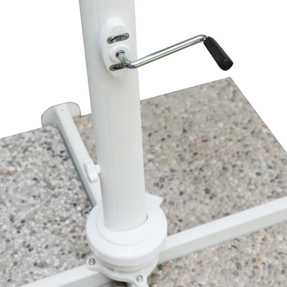 Guarda-chuva Exterior em Poliéster com Estrutura em Alumínio Branco - Zinica Viadurini