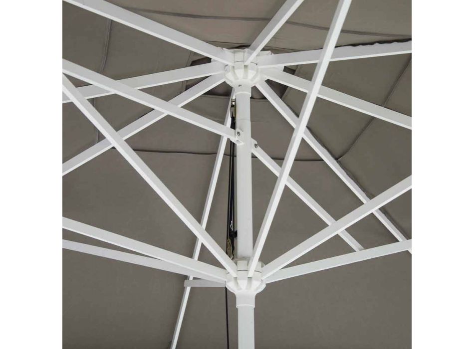 Guarda-chuva de tecido ao ar livre com estrutura metálica feito na Itália - Solero Viadurini