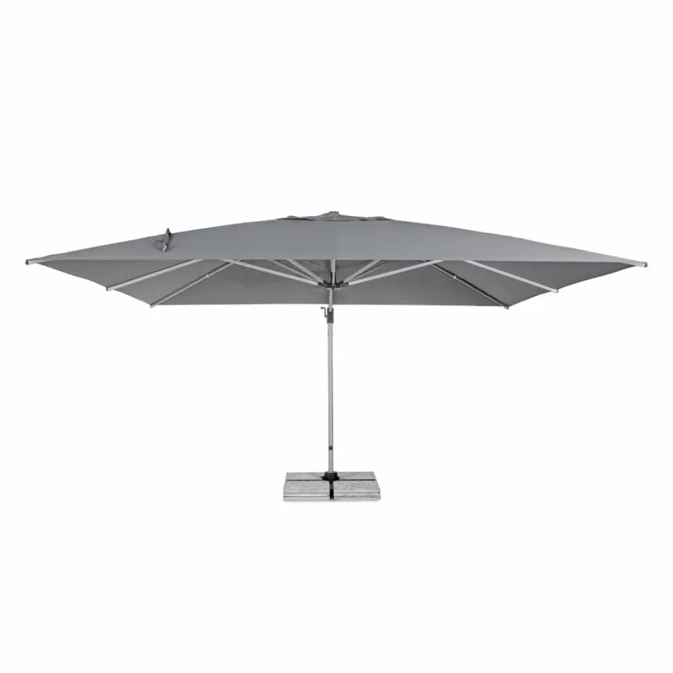 Guarda-chuva de jardim 4x4 com tecido cinza escuro e estrutura anodizada - Daniel Viadurini