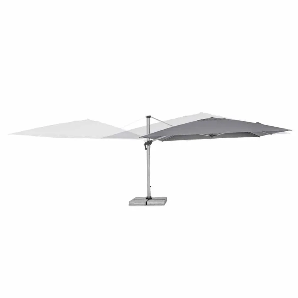 Guarda-chuva de jardim 4x4 com tecido cinza escuro e estrutura anodizada - Daniel Viadurini