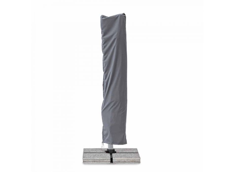 Guarda-chuva de jardim 4x4 com tecido cinza escuro e estrutura anodizada - Daniel Viadurini