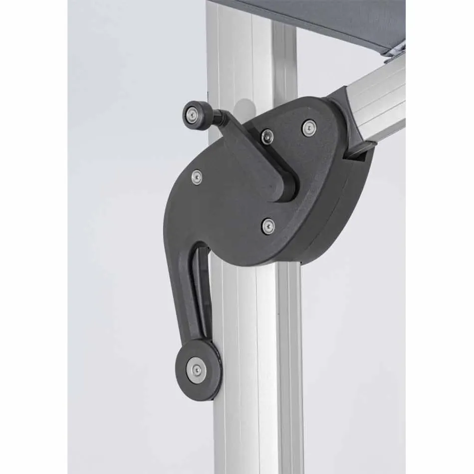 Guarda-chuva de jardim 4x4 com tecido cinza escuro e estrutura anodizada - Daniel Viadurini