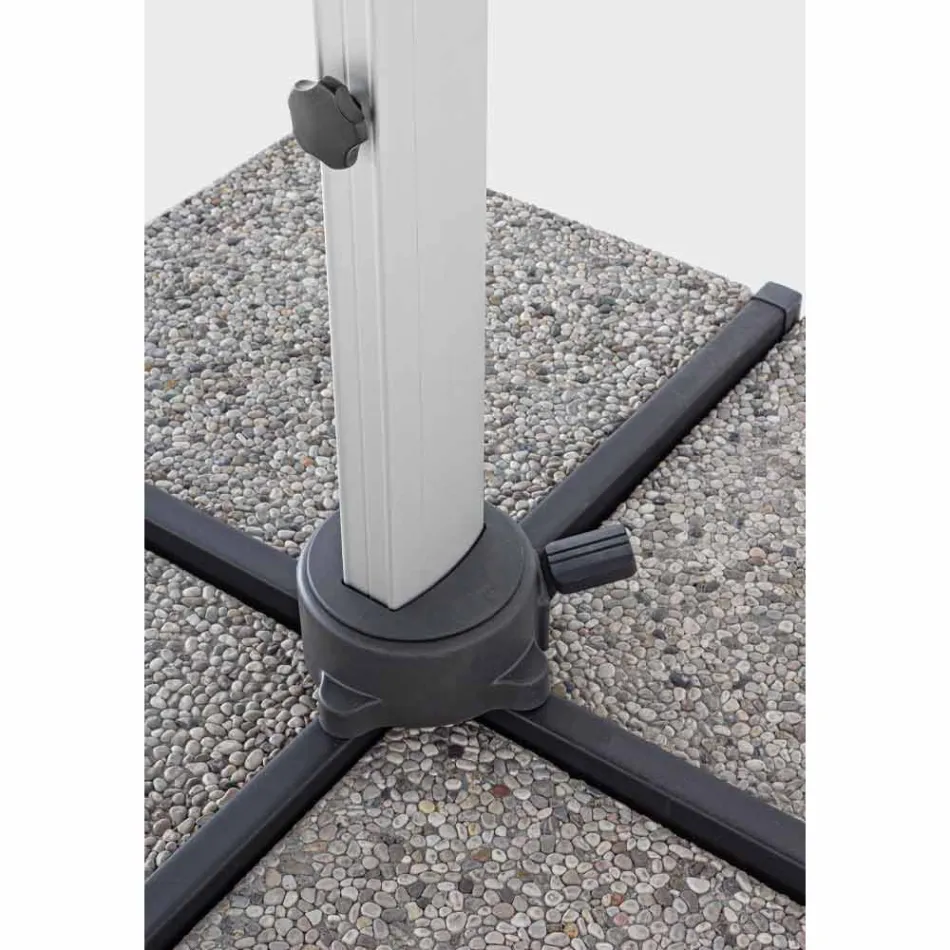 Guarda-chuva de jardim 4x4 com tecido cinza escuro e estrutura anodizada - Daniel Viadurini