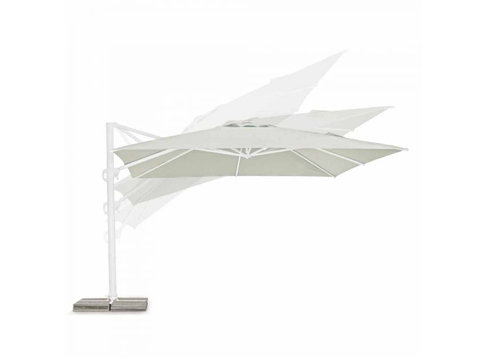 Guarda-chuva de jardim 4x4 com tecido de poliéster de cor natural - Fasma Viadurini