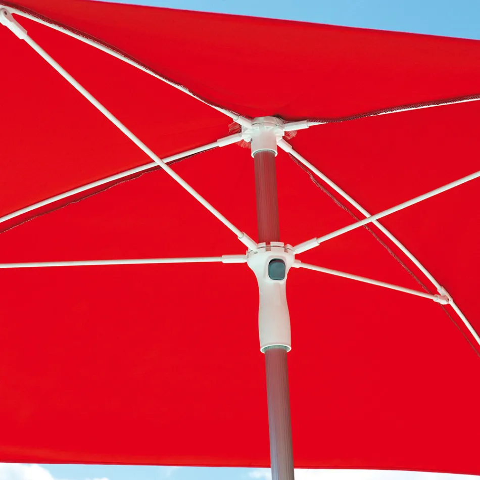 Guarda-chuva de Jardim com Estrutura em Alumínio Listrado e Tecido - Renaud Viadurini