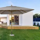 Guarda-chuva de jardim com tela de poliéster cinza pomba 3x4 m, Homemotion - Lucius Viadurini