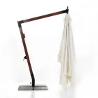 Guarda-chuva de madeira maciça com cobertura de poliéster revestido de PVC - Devoir Viadurini