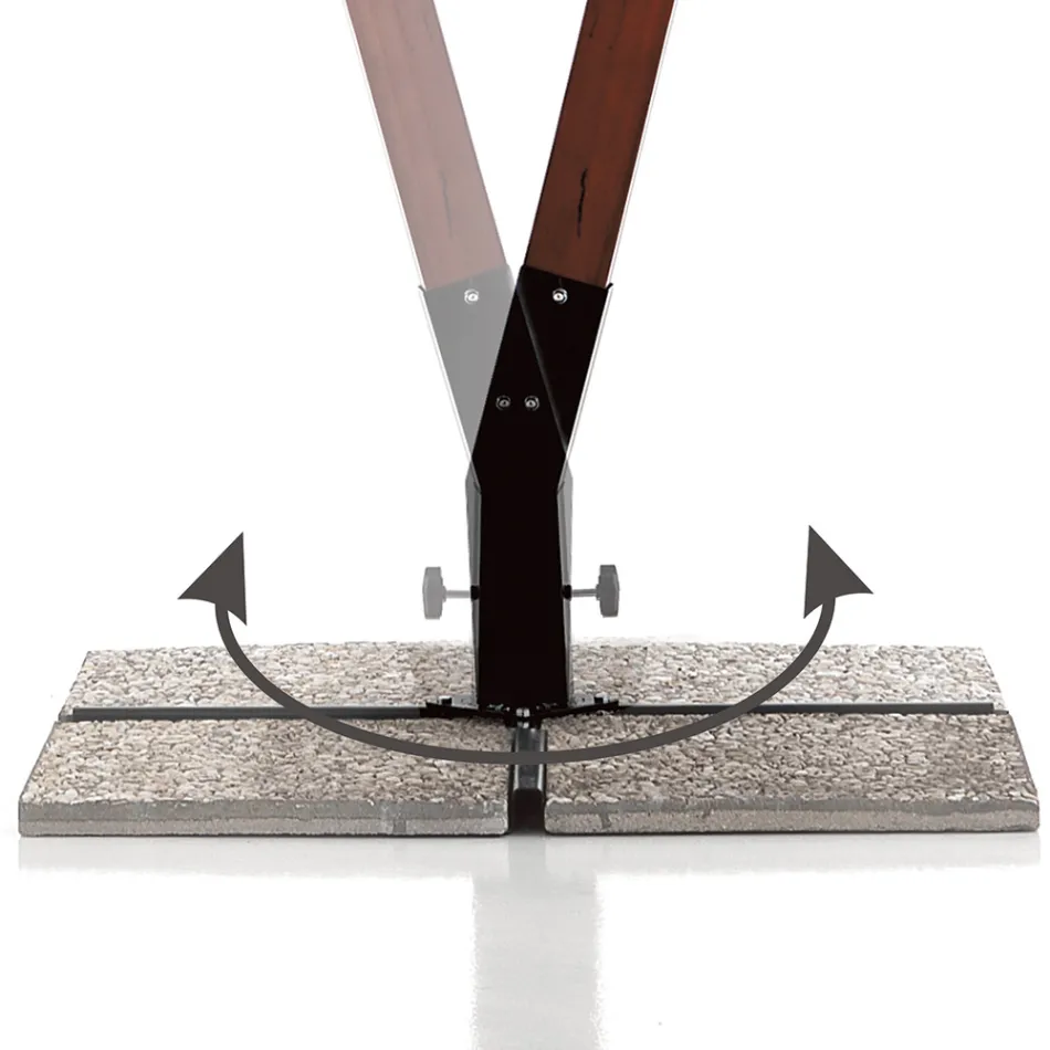 Guarda-chuva de madeira maciça com cobertura de poliéster revestido de PVC - Devoir Viadurini