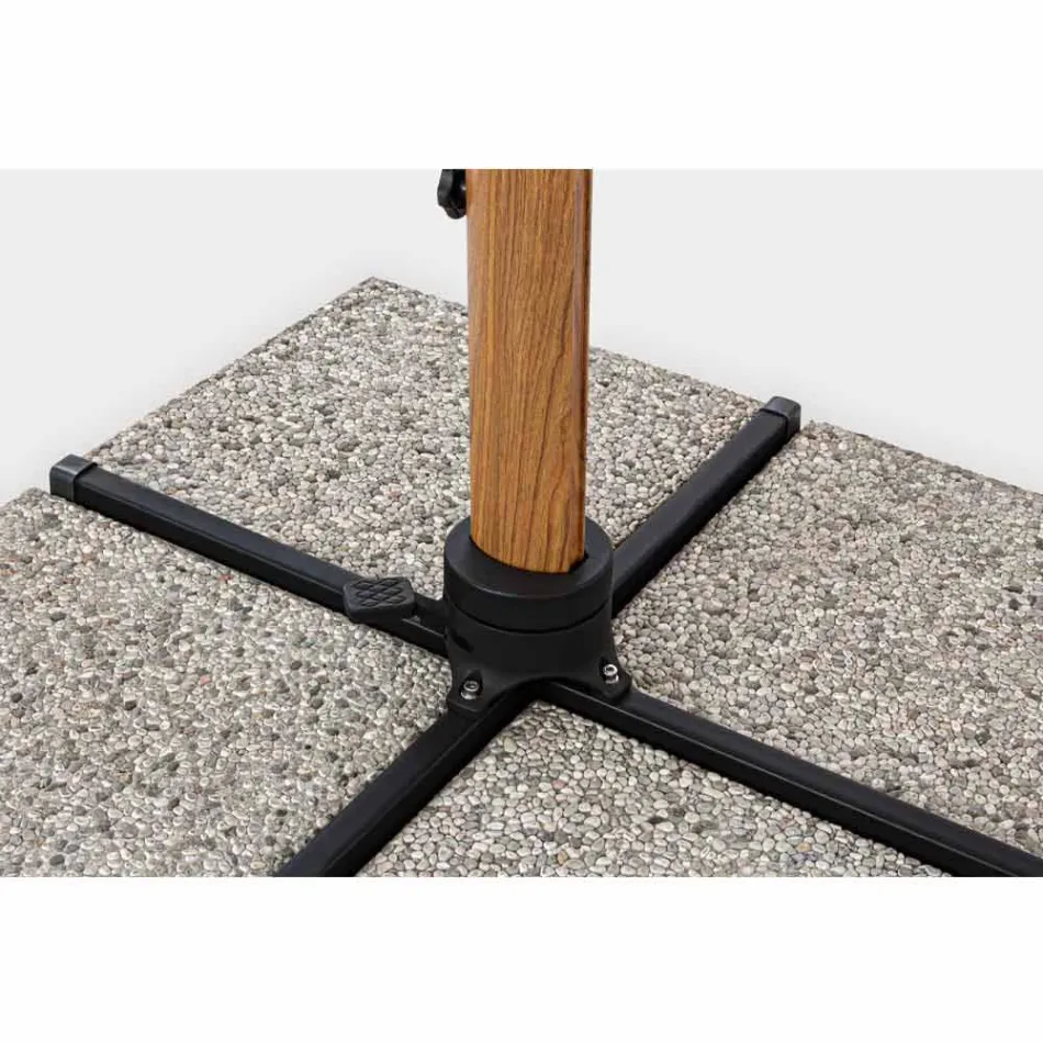 Guarda-chuva externo 3x3 em alumínio com tecido de poliéster bege - Leano Viadurini