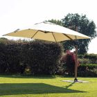 Guarda-chuva externo 3x3 em alumínio com tecido de poliéster bege - Leano Viadurini