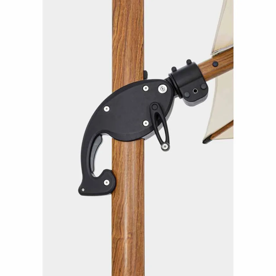 Guarda-chuva externo 3x3 em alumínio com tecido de poliéster bege - Leano Viadurini