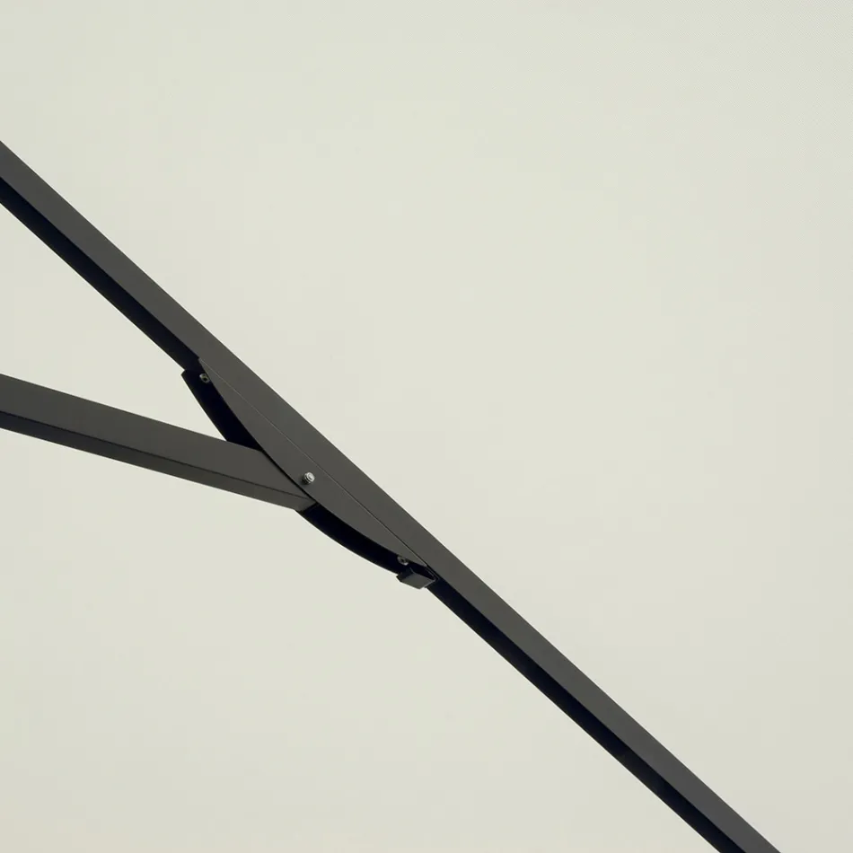 Guarda-sol quadrado de 3x3 metros em poliéster revestido com resina - Arbor Viadurini