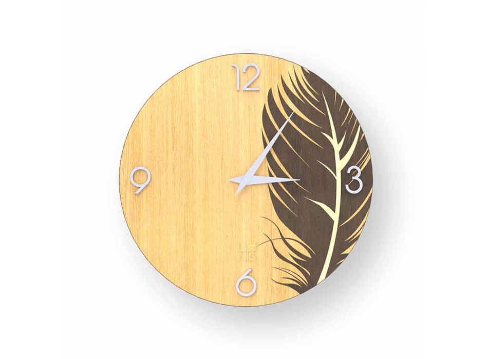 Relógio de parede com design moderno em madeira do Pico, fabricado na Itália Viadurini