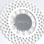 Relógio de parede em madeira branca Design floral grande e moderno - Gerbera Viadurini