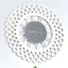 Relógio de parede em madeira branca Design floral grande e moderno - Gerbera Viadurini