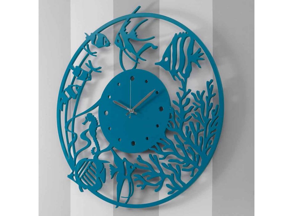 Relógio de parede de madeira redondo colorido moderno grande - Infondoalmar Viadurini
