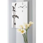 Relógio de parede retangular moderno em madeira com desenho decorado branco - Croco Viadurini