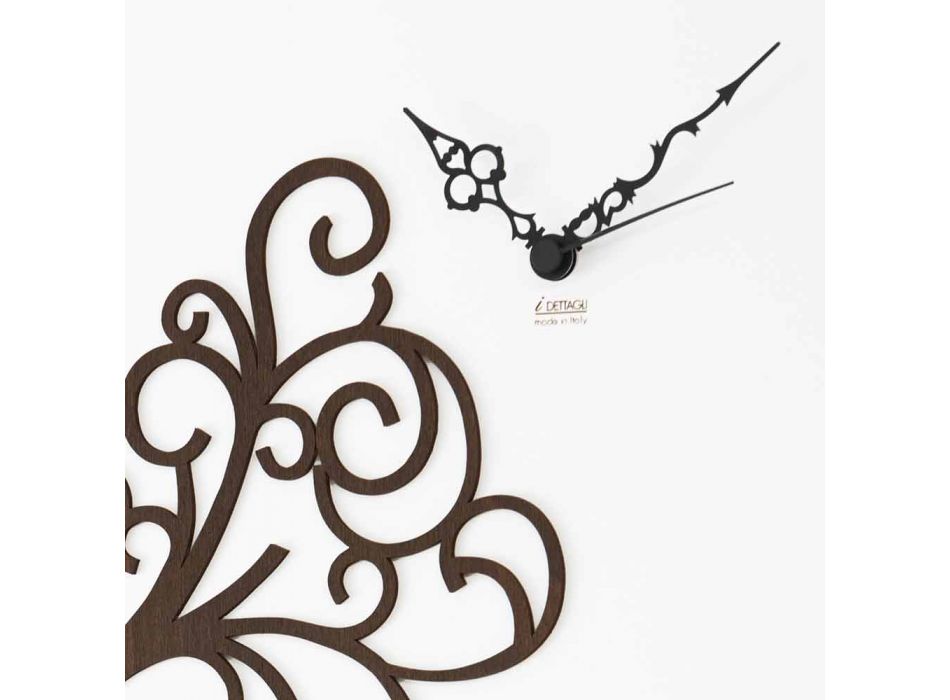 Relógio de parede Design de madeira quadrado branco com árvore - Alberoeden Viadurini