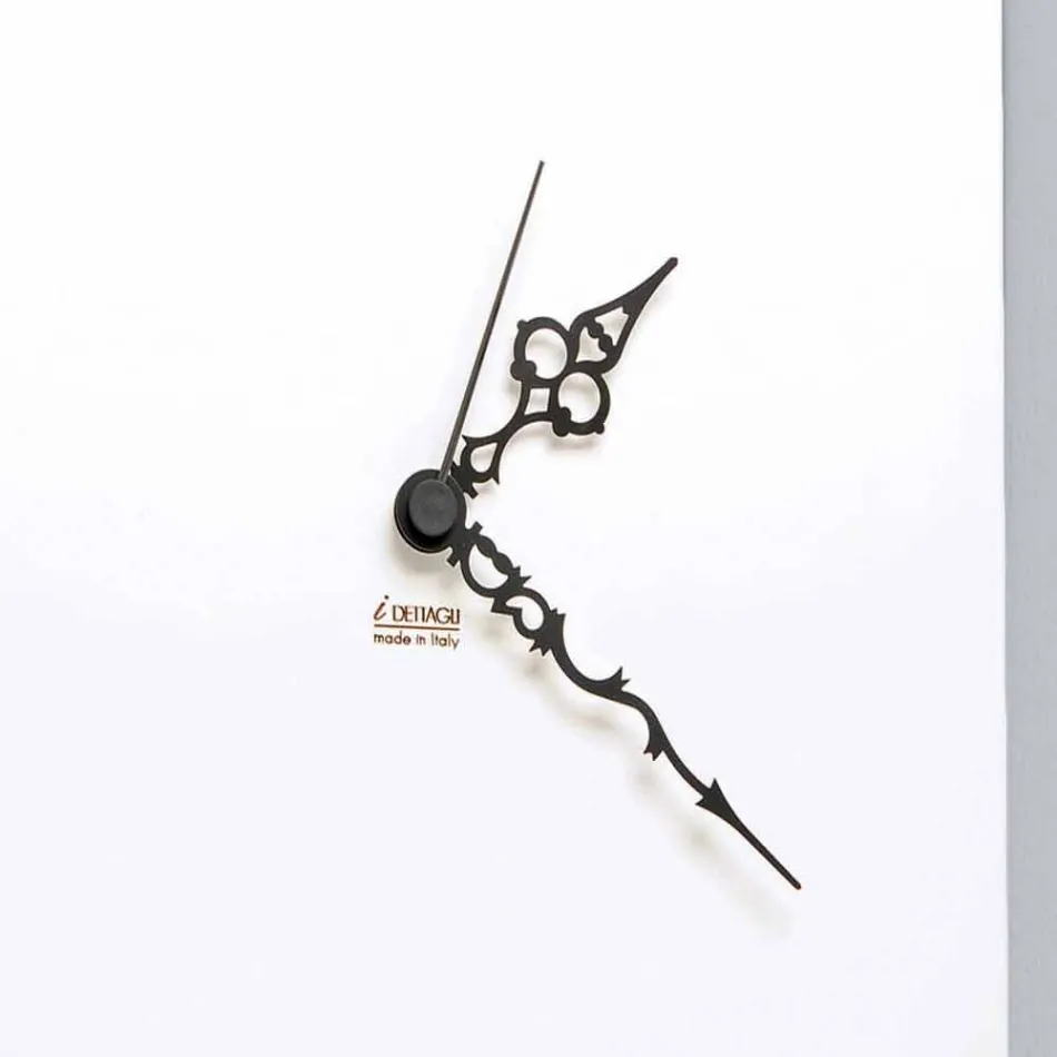 Relógio de parede de madeira quadrado branco com decoração rosa moderna - Snowdrop Viadurini