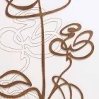 Relógio de parede de madeira quadrado branco com decoração rosa moderna - Snowdrop Viadurini