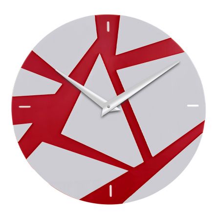 Relógio de Parede em Plexiglass Colorido com Decorações Geométricas - Ischeo Viadurini