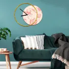 Relógio com painel de madeira e estampado Made in Italy - Malawi Viadurini