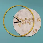 Relógio com painel de madeira e estampado Made in Italy - Malawi Viadurini