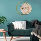 Relógio com painel de madeira e estampado Made in Italy - Malawi Viadurini