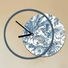 Relógio com painel de madeira e estampado Made in Italy - Malawi Viadurini