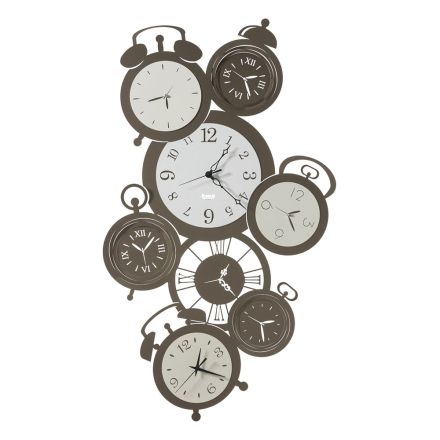 Relógio de parede de ferro de design 8 mostradores de vários estilos e cores - Muvio Viadurini