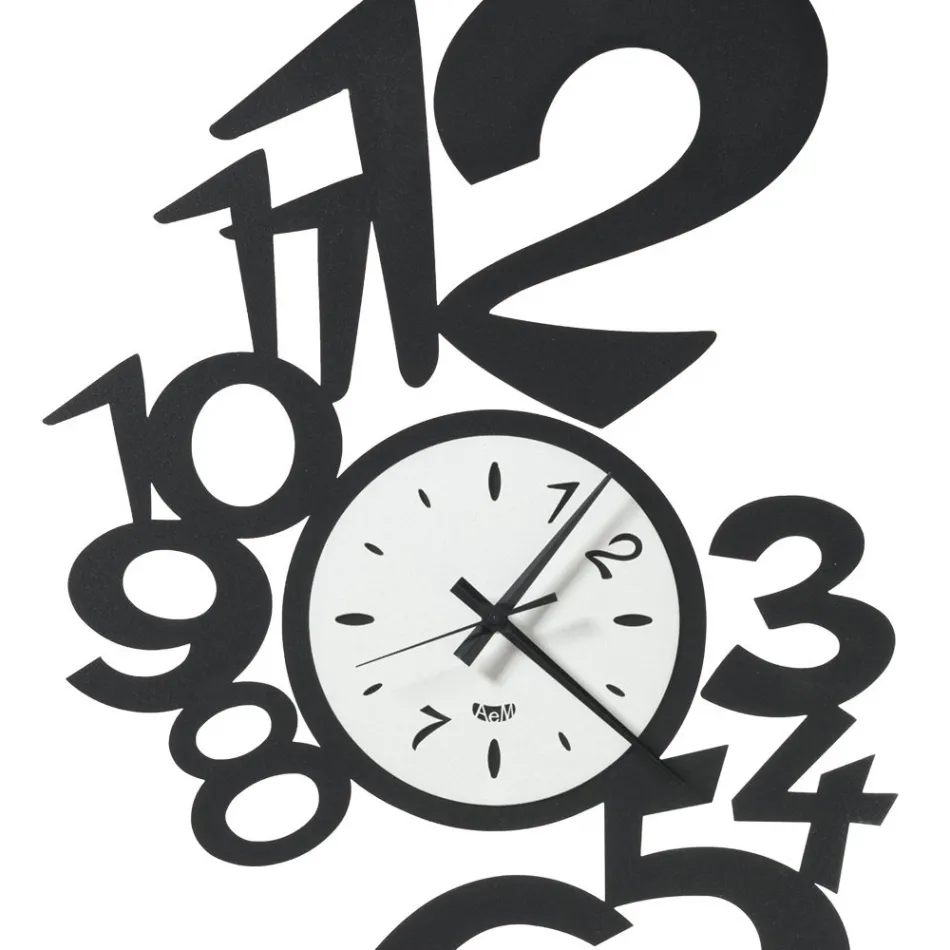 Relógio de parede de ferro de design grande com números externos - Aquário Viadurini