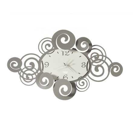Relógio de parede de ferro com design horizontal, decorações onduladas - Alibreo Viadurini