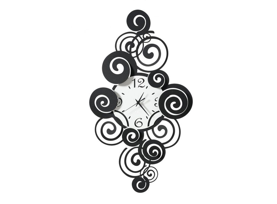Relógio de parede de ferro com design vertical, decorações onduladas - Alibreo Viadurini