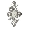 Relógio de parede de ferro com design vertical, decorações onduladas - Alibreo