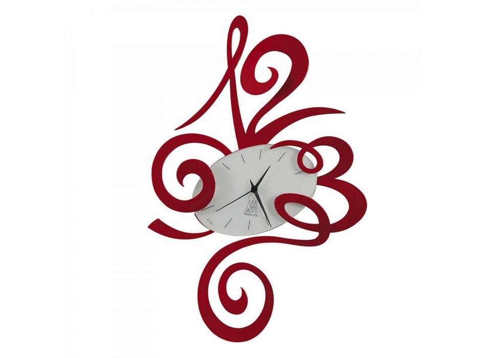 Relógio de parede em ferro preto, alumínio ou vermelho fabricado na Itália - Rosbif Viadurini